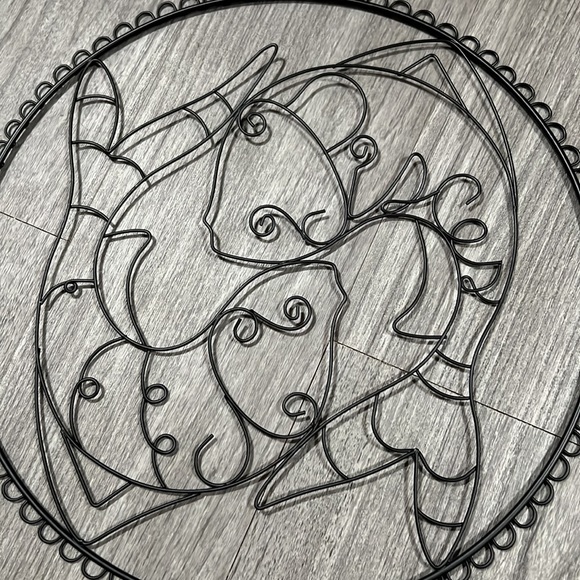🎉HP🎉PBTeen Pisces Fish Zodiac Black Metal Wall Hanging Art - Picture 3 of 4